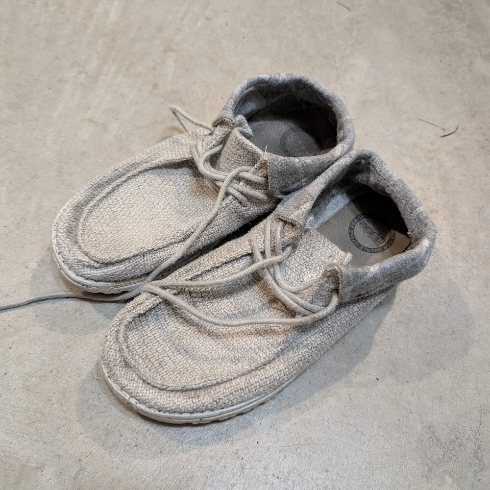 Hey Dude Men's 10 Britt Gray Beige Loafers